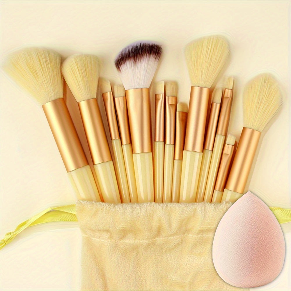 Fluffy Makeup Brush Set & Storage Bag - Image 29