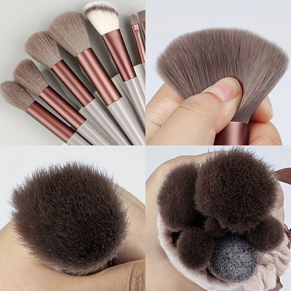 Fluffy Makeup Brush Set & Storage Bag - Image 2