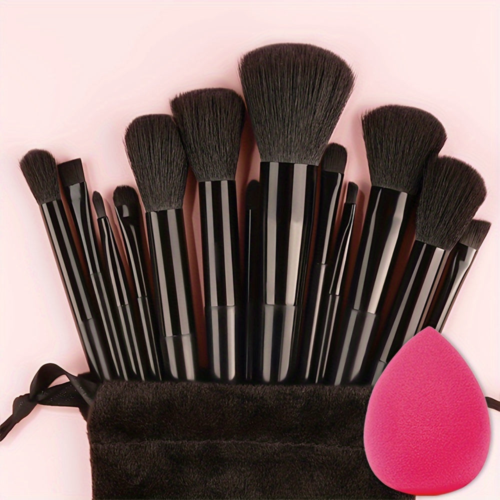 Fluffy Makeup Brush Set & Storage Bag - Image 13