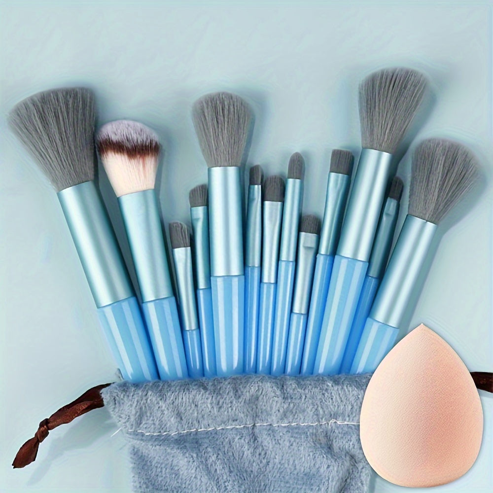 Fluffy Makeup Brush Set & Storage Bag - Image 16