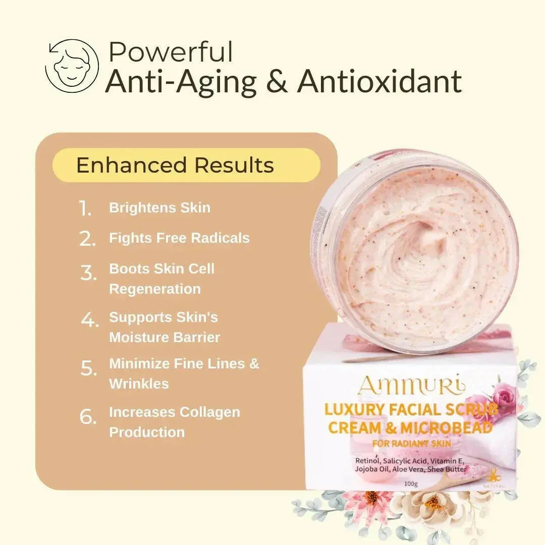 Ammuri Skincare Retinol Facial Scrub - Exfoliating Cream - Image 5
